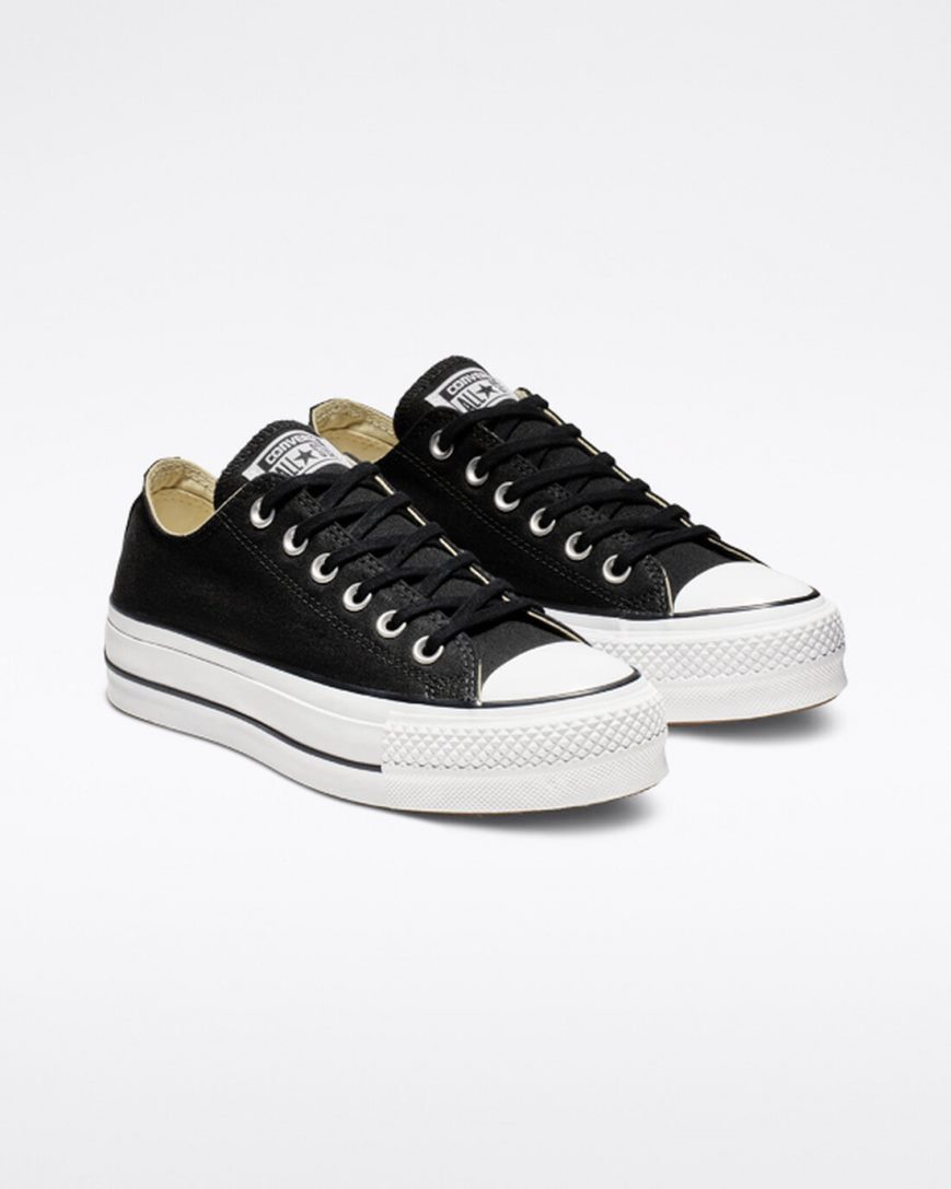 Women's Converse Chuck Taylor All Star Lift Canvas Low Top Platform Shoes Black / White | AU 819E0H
